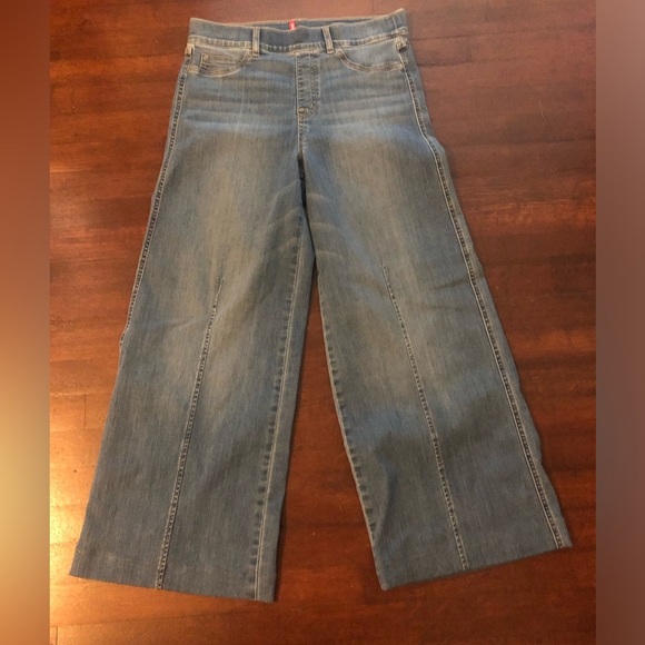 SPANX Denim - SPANX Seamed Front Wide Leg Jeans in Vintage Indigo Color